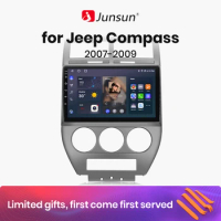 Junsun V1 AI Voice Wireless CarPlay Android Auto Radio for Jeep Compass 2007-2009 4G Car Multimedia GPS 2din