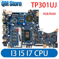 Mainboard For ASUS Vivobook Flip TP301UJ TP301UA TP301U Q303UA Laptop Motherboard With i3 i5 i7 6th Gen CPU 4GB RAM UMA/GT920M