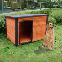 Solid Wooden Dog House Waterproof Outdoor Kennel Cage Small and Large Breed Dogs Dog House Samoyeds Kennel Pet House B