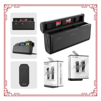 TELESIN 1750mAh Endurence Battery GoPro Hero 11 10 9 Battery 3 Slots TF Card Battery Storage Charger Box For GoPro 9 10 11