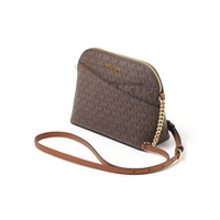 Tas MICHAEL KORS JET SET DOME GHW MONOGRAM BROWN CHAIN SHOULDER BAG 100% ORIGINAL 21X8X17CM