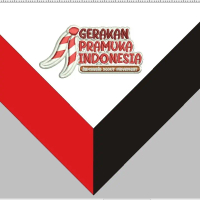 Scarf Pramuka grakan pramuka indonesia logo bordir (Merah Putih Hitam)