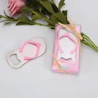500pc Wedding Favor and Gifts Stainless Steel Flip Flop Opener Slippers Beer Bottle Opener Bridal Baby Shower Gift Box Wholesale