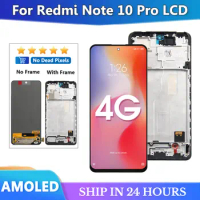 AMOLED For Xiaomi Redmi Note 10 Pro LCD Display Touch Screen For Redmi Note10Pro 4G M2101K6G LCD Display Replace, with Frame