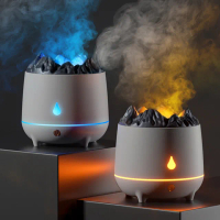 【zLife】仿真火山水氧香氛機 大容量霧化加濕器 可定時芬香噴霧器 擴香香薰機/氛圍燈 400ml(交換禮物)