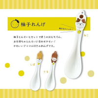 【日本DECOLE】柚子陶瓷湯匙 小湯匙 攪拌湯匙 茶匙 柴犬 貓咪 猴子湯匙