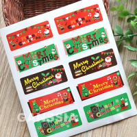 100pcs/lot 6x2.5cm Merry Christmas Gift seal stickers DIY Party favorite Office zakka Decoration sticker supplies (ss-1498)