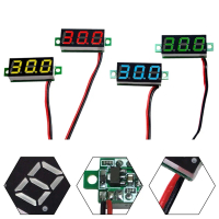 ไฟแสดงผล LED ขนาด 0.28 นิ้วสำหรับโวลต์มิเตอร์ดิจิทัลขนาดเล็ก ช่วงแรงดันไฟฟ้า DC 2.5–40 โวลต์ พร้อมกา