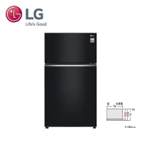 【LG樂金】525L 變頻雙門冰箱 鏡面曜石黑 - GN-HL567GBN 含基本安裝