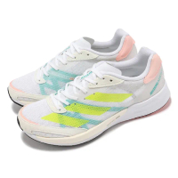 【adidas 愛迪達】慢跑鞋 Adizero Adios 6 W 女鞋 白 綠 輕量 緩衝 運動鞋 愛迪達(GY0910)