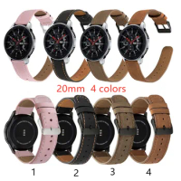 Leather Watch Strap 20MM 22MM For Samsung Galaxy Watch 42 46mm S2/3 Sport For huawei watch GT 2 Amazfit Quick Release WatchBand