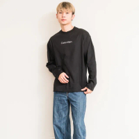 【Calvin Klein 凱文克萊】CK 男版 立體膠印文字LOGO 薄長袖 T恤(秋冬新品)