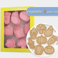 8 Pieces Vegetable Cookie Mold Eggplant Corn Radish Tomato Cookie Cutter Biscuit Mold Baking Molds Baking Tool Cake Decoration