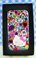 【震撼精品百貨】Hello Kitty 凱蒂貓~HELLO KITTY iPhone4貼鑽手機殼-彩色寶石