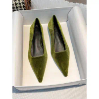 Soft Suede Flat Shoes Shallow Cut Single Shoes 2023 New Soft Sole Boat Shoes Women's Shoes