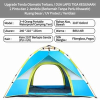 5-8 ORANG WATERPROOF CAMPING TENT / PORTABLE TENDA / TENDA CAMPING 3~4 Orang