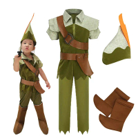 Trang phục hóa trang Peter Pan Halloween cho trẻ em màu xanh lá cây, bộ đồ lễ hội mùa đông, quà tặng