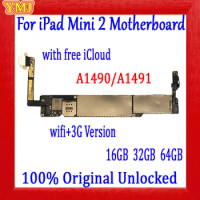 100% Tested Good Work Mainboard For ipad mini 2 Motherboard A1489 Wifi Version&amp;A1490/A1491 3G Version Logic board 16GB 32GB 64GB