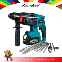 Kamolee 2000W 10600IPM Brushless Cordless Rotary Hammer Drill Rechargeable Electric Hammer Impact Drill For Makita Battery