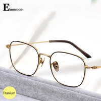 Pure Titanium Gold Glasses Frame For Women Men Oval Eyewear Anti Blue Light Photochromic Prescription Glasses Myopia Reading