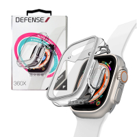 刀鋒360X系列 Apple Watch Ultra 2/Ultra (49mm) 全包覆透明軟膠防撞殼 玻璃貼+保護邊框