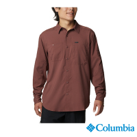Columbia 哥倫比亞 男款-UPF50快排長袖襯衫-暗紅 UAX16830WE / S23