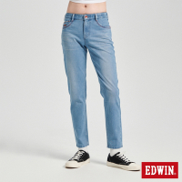 EDWIN 東京紅360°迦績彈力機能錐形牛仔褲-女-拔洗藍