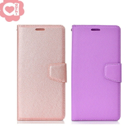 Apple iPhone 12 mini (5.4吋) 蠶絲紋月詩時尚皮套 多層次插卡功能 側掀磁扣手機殼/保護套-粉紫