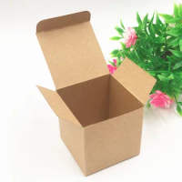 Cube Kraft Gift Box With String Party Candy Boxes Paper Packing Box Valentine's Day Chocolate Jewelry Cosmetics Boxes 20Pcs/Lot