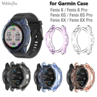 10PCS Smart Watch Protective Cover for Garmin Fenix 6 6s Pro 6x Sapphire Shatter-Resistant Soft TPU Case Bumper Protector Shell