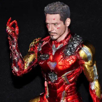 16cm Marvel The Avengers 4 Kneeling Iron Man Figam Snap The Fingers War-damaged MK85 Figure Model Toy Ornament Doll for Youth
