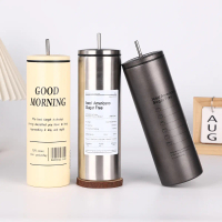 New Creative Iced Americano Coffee Cup 304 Stainless Steel Portable Straw Insulated Cup Outdoor Trav