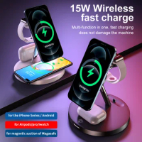 4 in 1 Wireless Charging Stand for iPhone15 14 13 12 11 XSMAX XR 15W Fast Charge for Android Phone for Apple Watch for Airpods