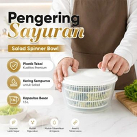 864 - Pengering Sayuran Putar Salad Spinner Bowl Peniris Buah Sayur Saringan Tirisan Minyak