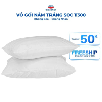 Áo Gối Trắng Sọc T300 Chống Nhăn - THANH THUY