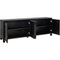 Living Room TV Cabinet, Modern Minimalist TV Stand With Dual Door Storage Cabinet, Suitable For 80 Inch TV