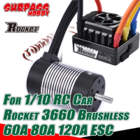 SURPASS HOBBY 3660 Brushless Motor Waterproof 60A 80A 120A ESC for 1/10 1/12 RC Car 550 Brushed Truck Traxxas WLtoys 124019 HSP