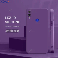 Original Basic Phone Case Cover for Xiaomi Redmi Note7 Note 7 Pro 7S 7Pro Lens Protection Square Liquid Silicone Fundas Carcasas