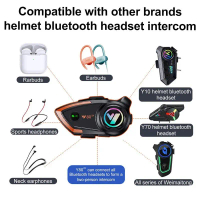 [In Stock] Y80-2X Wireless Helmet Headset Interkom Motor Bluetooth IP67 Waterproof Untuk Penunggang 