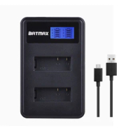 Batmax 1pc LCD Dual USB Charger for PG1050 Battery for SJCAM SJ4000 SJ5000 SJ6000 SJ8000 EKEN 4K H8 H9 GIT-LB101 GIT