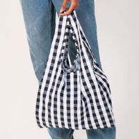 英國Kind Bag-環保收納購物袋-中-黑白格紋
