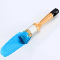 LXAF 4Pcs Natural Bristle Brush Round and Flat Chalk &amp; Wax Paint Brush DIY Painting Waxing Tool for Home Decor, Wood Projects