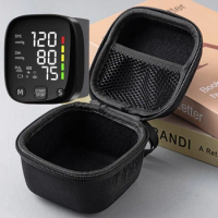 Blood pressure monitor bag New LED Rechargeable Wrist Blood Pressure Monitor English Voice Broadcast Tonometer BP Monitor