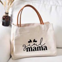 Mom Of Girls Women Canvas Mom Grandma Nana Mimi Gigi Gifts for Mother's Day Baby Shower Beach Travel Customize Tote Bag