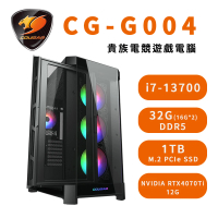 【COUGAR 美洲獅】CG-G004 貴族電競遊戲電腦(i7-13700/32G/1TB SSD/RTX4070Ti/Non-OS)