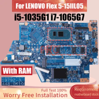 For LENOVO Flex 5-15IIL05 Laptop Motherboard 19792-3 SRGKG i5-1035G1 i7-1065G7 With RAM 5B20S44455 Notebook Mainboard