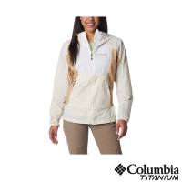 Columbia哥倫比亞 女款-鈦 Loop Trail超防曬UPF50防潑風衣外套-淺卡其 UWR74820HI/IS