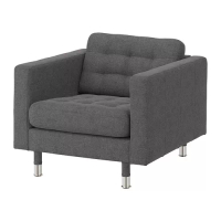 LANDSKRONA 扶手椅, gunnared 深灰色/金屬, 89x89x78 公分