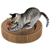 日本MARUKAN折疊式窩型貓抓板 CT-437可當貓床/休息/磨爪/娛樂/貓鍋造型/可收納『WANG』
