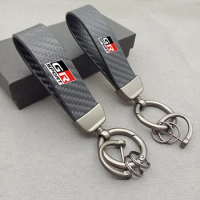 Zinc Alloy Keyrings Leather Carbon Fiber Car Motorcycle Rings Keychain car Accessories for GR SPORT Toyota supra Prius Camry